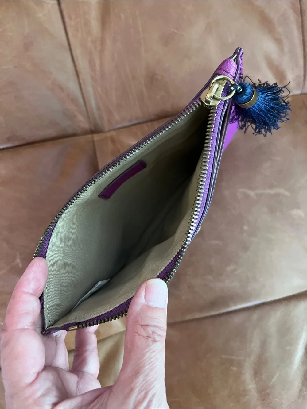 Purple/Fuschia J Crew Signet Pouch Fall 2017